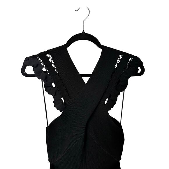 NWT Ulla Johnson Black Sleeveless Crossover Keyhole Fiora Maxi Dress Women Small - Picture 5 of 9